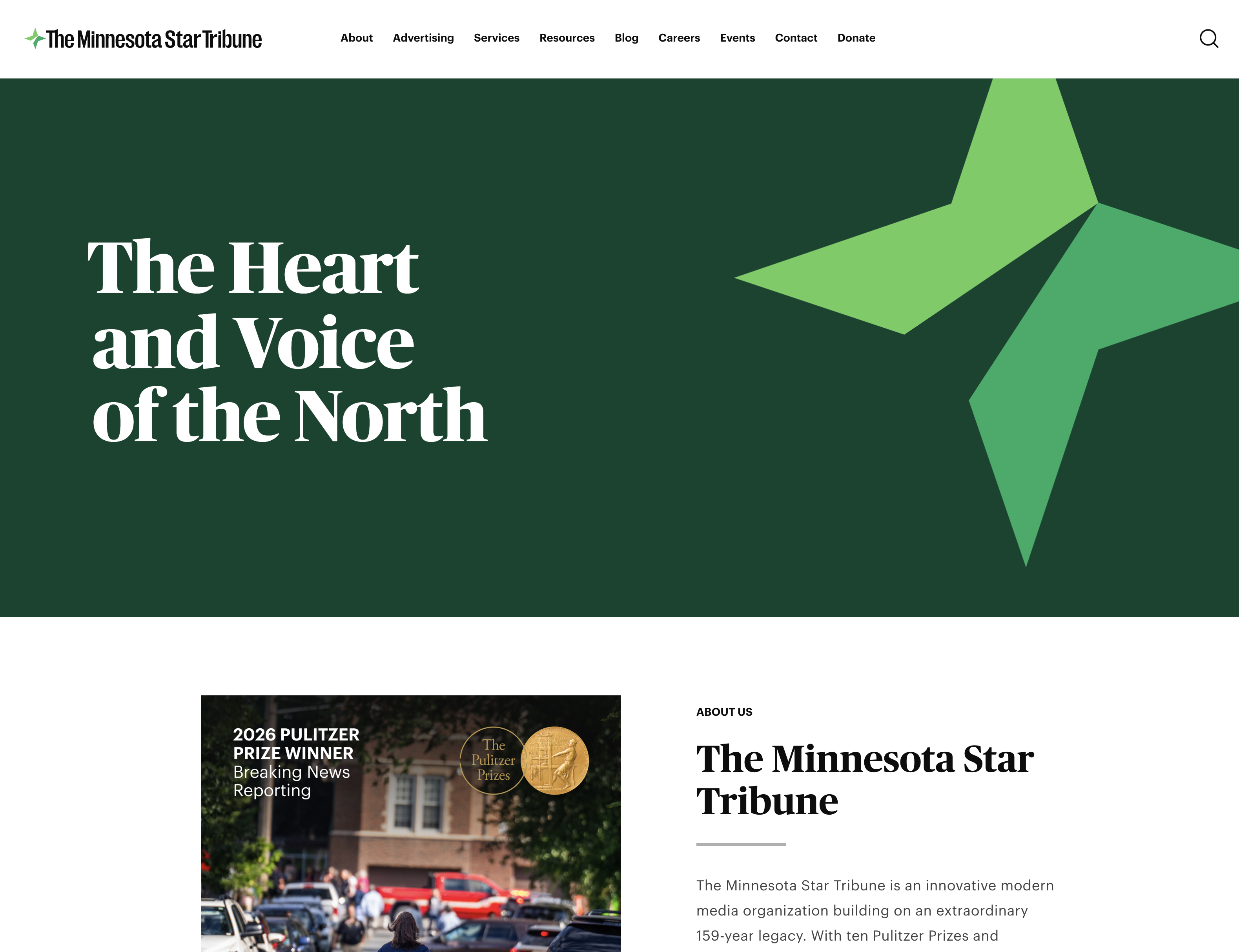 The Minnesota Star Tribune homepage